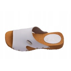 Chodaki drewniaki skórzane obuwie medyczne Clogers