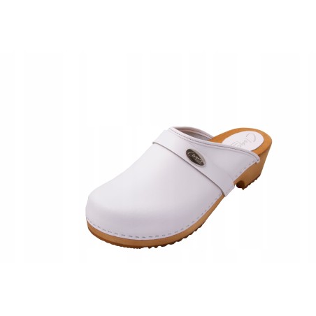 Chodaki drewniaki skórzane obuwie medyczne Clogers