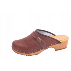 Chodaki drewniaki skórzane...