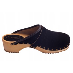 Chodaki drewniaki welur obuwie medyczne Clogers