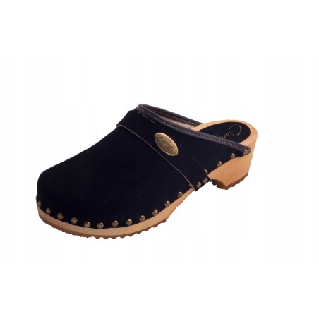 Chodaki drewniaki welur obuwie medyczne Clogers