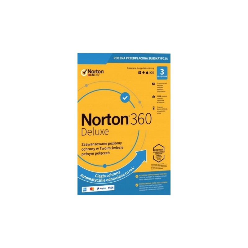 Norton 360 Deluxe 3 PC / 1 rok /nie wymaga karty/