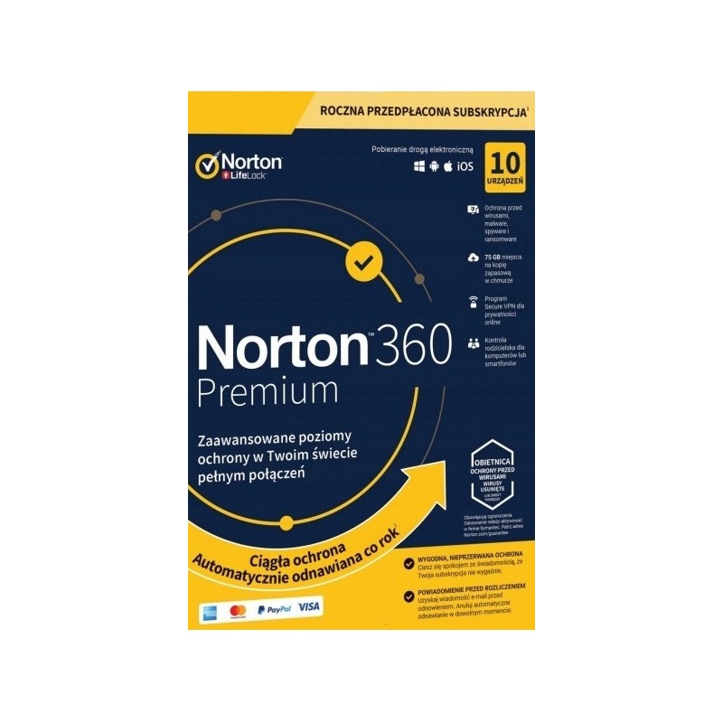 Norton 360 Premium 10 PC / 1 rok /nie wymaga karty/