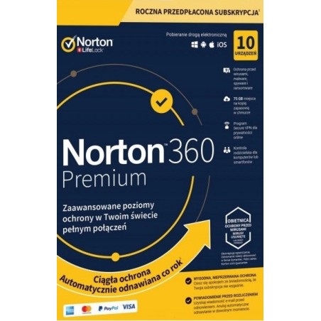 Norton 360 Premium 10 PC / 1 rok /nie wymaga karty/