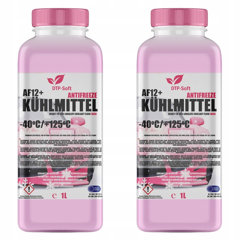 2 x 1L PŁYN CHŁODNIC CHŁODNICZY -35 C CZERWONY do AUDI BMW VW PREMIUM TOP