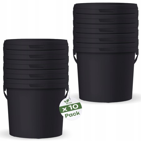 10 x 3L Wiaderko Plastikowe wiadro z pokrywą ATEST spożywcze 3 Litry CZARNE