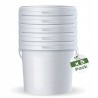 5 x 5L Wiaderko Plastikowe wiadro z pokrywą ATEST spożywcze 5 Litrów BIAŁE