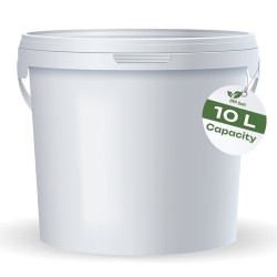 5x 10L Wiaderko Plastikowe wiadro z pokrywą ATEST spożywcze 10 Litrów BIAŁE