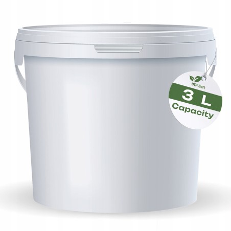 3L Wiaderko Plastikowe wiadro z pokrywą ATEST spożywcze 3 Litry Białe