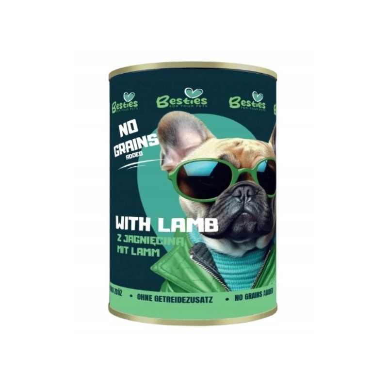 BESTIES mokra karma dla psa 800g - jagnięcina premium