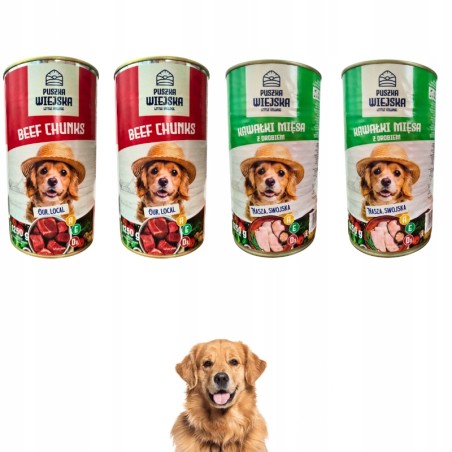 Puszka Wiejska Mokra karma dla psa Mix smaków puszka 10x1250g