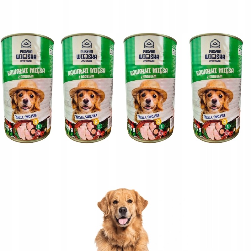 Puszka Wiejska Mokra karma dla psa drób puszka 10x1250g
