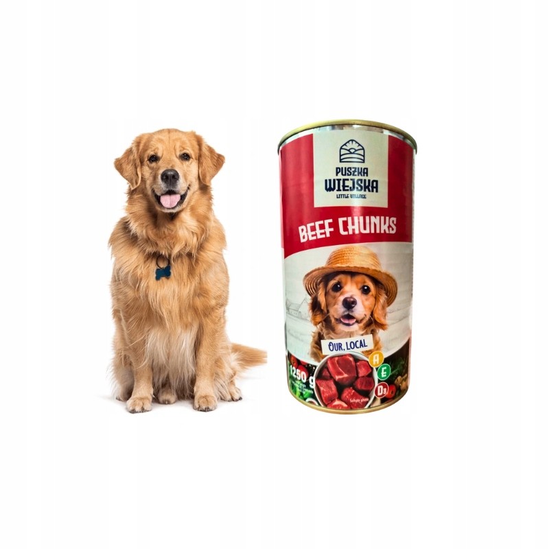 Puszka Wiejska Mokra karma dla psa wołowina puszka 1250g