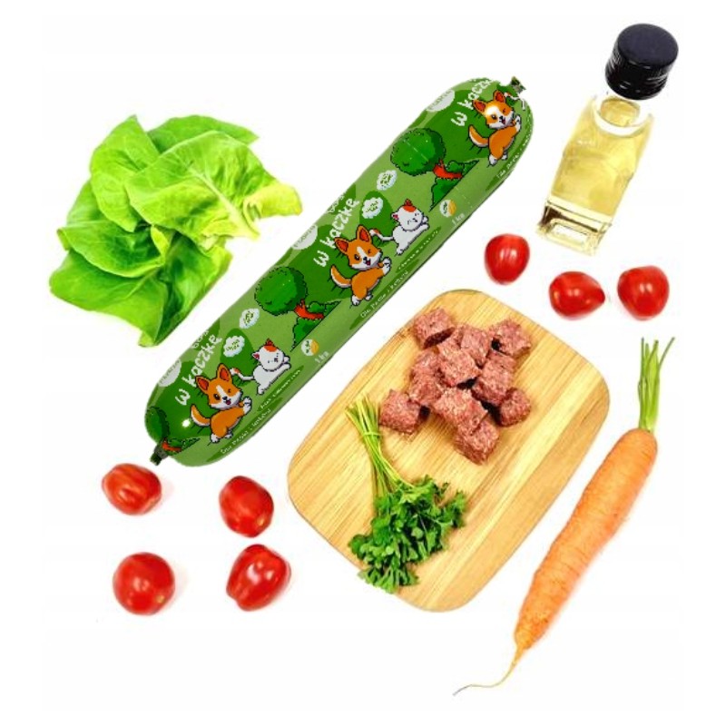 Karma Premium dla psa baton kaczka 1kg Furia 80% mięsa witaminy 1000g