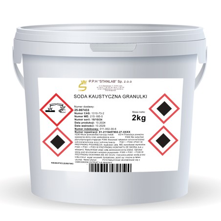 SODA KAUSTYCZNA WIADERKO DO RUR WODOROTLENEK SODU 2KG