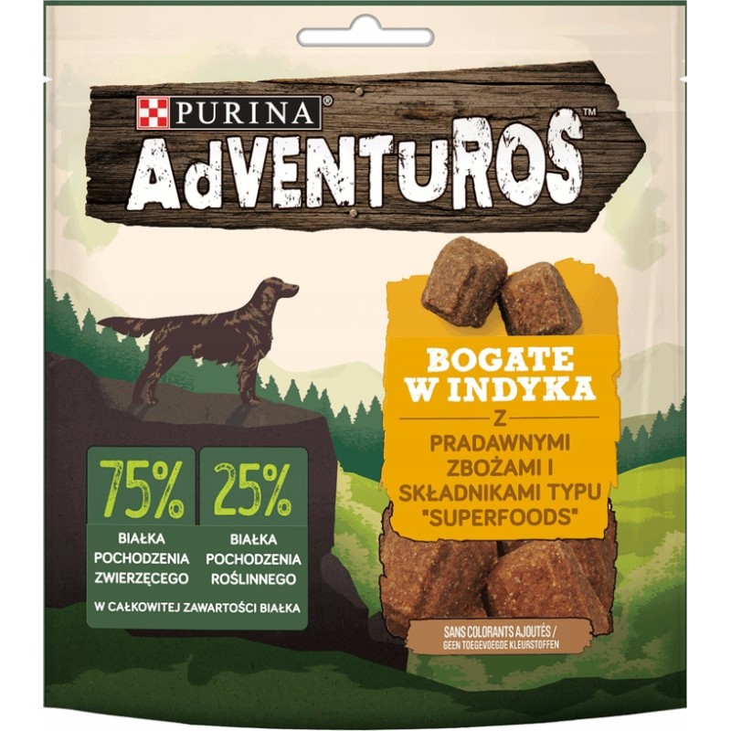Purina ADVENTUROS Kostki przysmak dla psa 90g indyk smakołyk