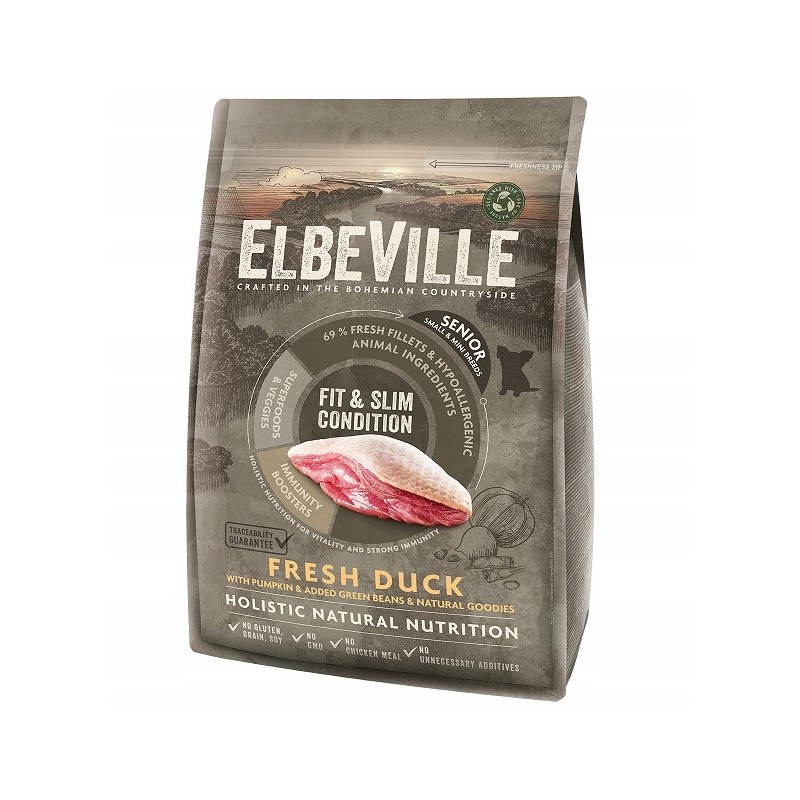 Elbeville 4kg sucha karma dla psa kaczka małe rasy hipoalergiczna