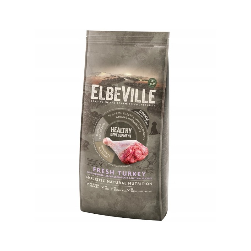 Elbeville 11,4kg sucha karma dla psa indyk junior duże rasy hipoalergiczna