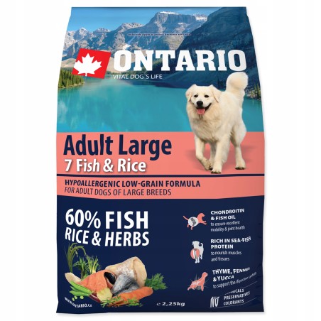 Ontario Adult Large 7 Fish & Rice sucha karma dla psów duże rasy 2,25kg