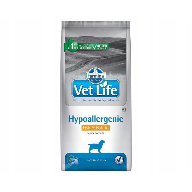 Farmina VetLife Dog Hypoallergenic Fish Potato 2kg sucha karma dla psów