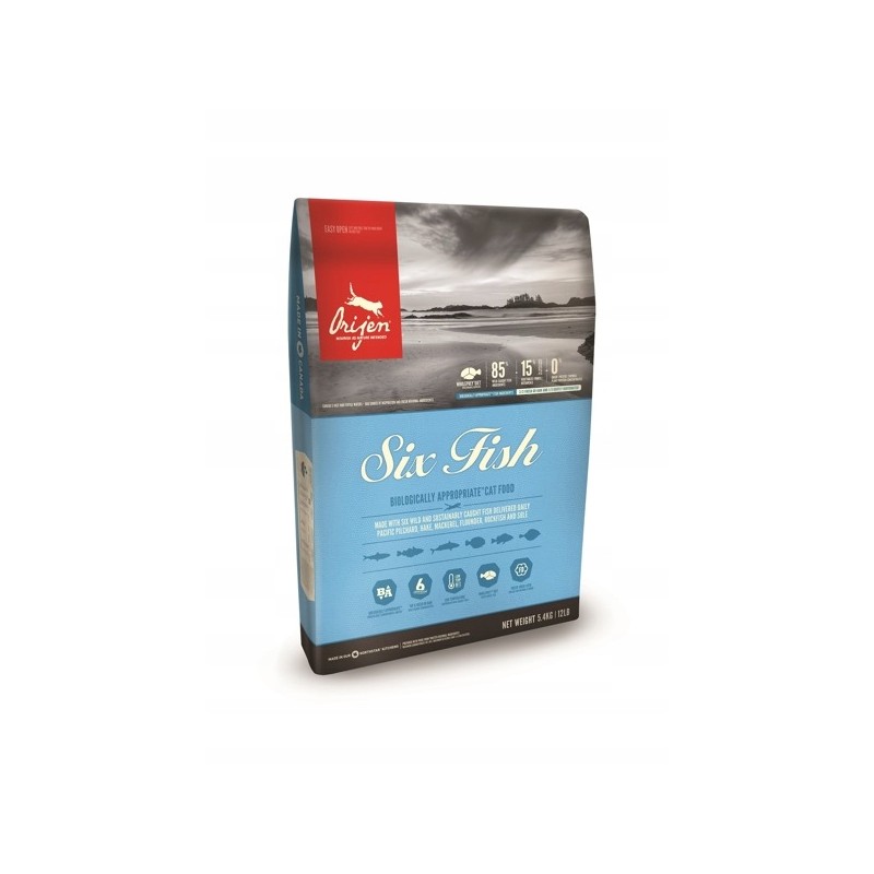 Orijen Cat Six Fish sucha karma z rybą dla kota 1,8kg