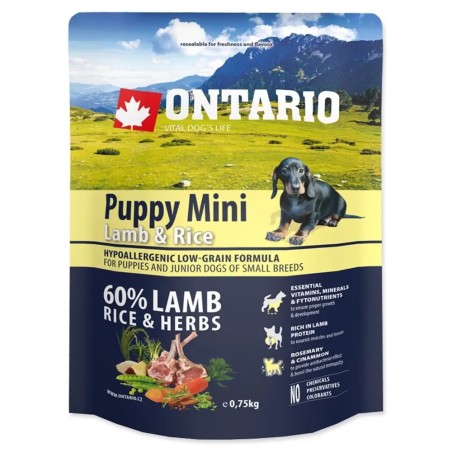 ONTARIO PUPPY MINI Sucha karma dla szczeniaków z jagnięciną 750g