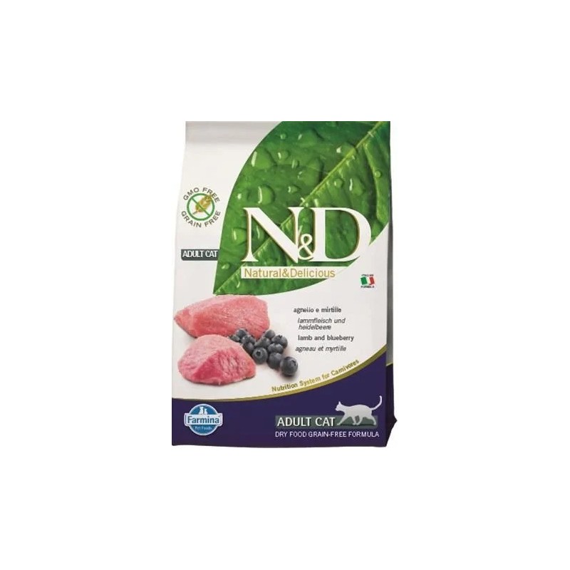 Farmina N&D PRIME CAT LAMB & BLUEBERRY ADULT 300g sucha dla kota jagnięcina
