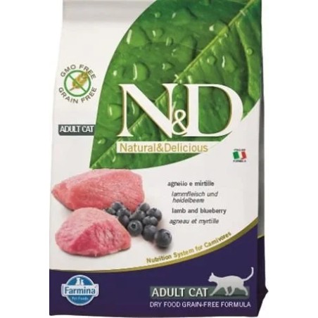 Farmina N&D PRIME CAT LAMB & BLUEBERRY ADULT 300g sucha dla kota jagnięcina