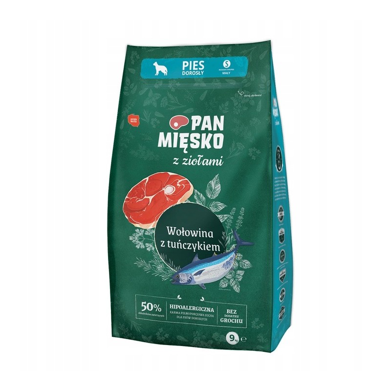 Pan Mięsko z Ziołami sucha karma dla psa wołowina z tuńczykiem 3kg