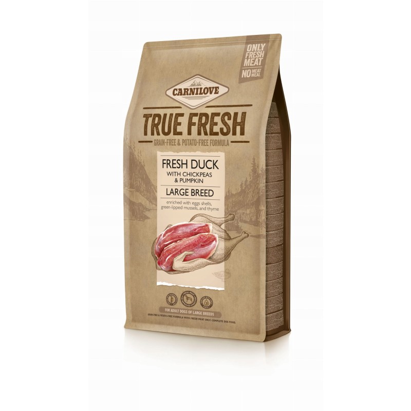 CARNILOVE TRUE FRESH ADULT LARGE sucha karma dla psa kaczka 4kg