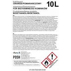 BIOETANOL BIOPALIWO do kominków pomarańcza 2x 10L