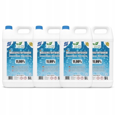 WODA UTLENIONA 12% NADTLENEK WODORU 12% WYBIELACZ 4x 5Litrów