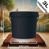 5x 3L Wiaderko Plastikowe wiadro z pokrywą ATEST spożywcze CZARNE