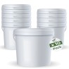 10x10L Wiaderko Plastikowe wiadro z pokrywą ATEST spożywcze BIAŁE