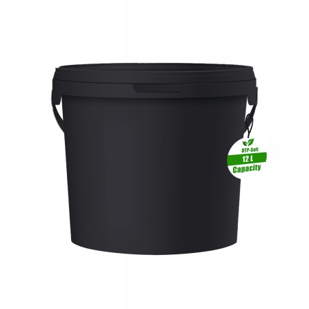 12L Wiaderko Plastikowe wiadro z pokrywą ATEST spożywcze CZARNE