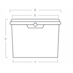 5L Wiadro wiaderko prostokątne białe z pokrywką
