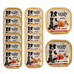 MOKRA KARMA DLA PSA TUFTUF TACKA PASZTET ZESTAW MIX SMAKÓW 36x 300g (18 razy WOŁ + DZIK)