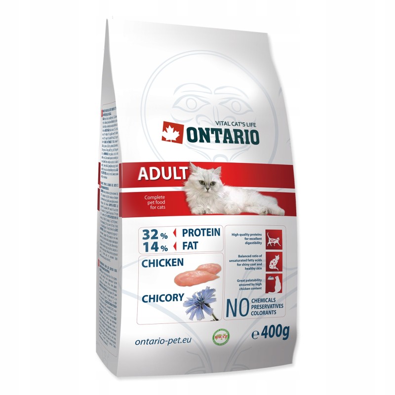 ONTARIO CAT ADULT Chicken sucha karma dla kotów kurczak cykoria 400g