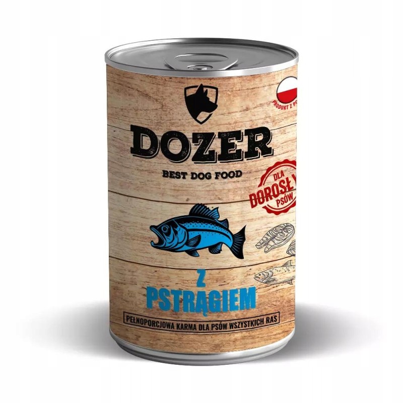 Dozer mokra karma premium dla psa bogata w pstrąga 800g pstrąg