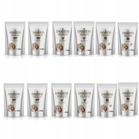 Dozer Mokra karma Mix Smaków Classic Premium 12x100g  (4 razy WÓŁ + KURA + INDYK)