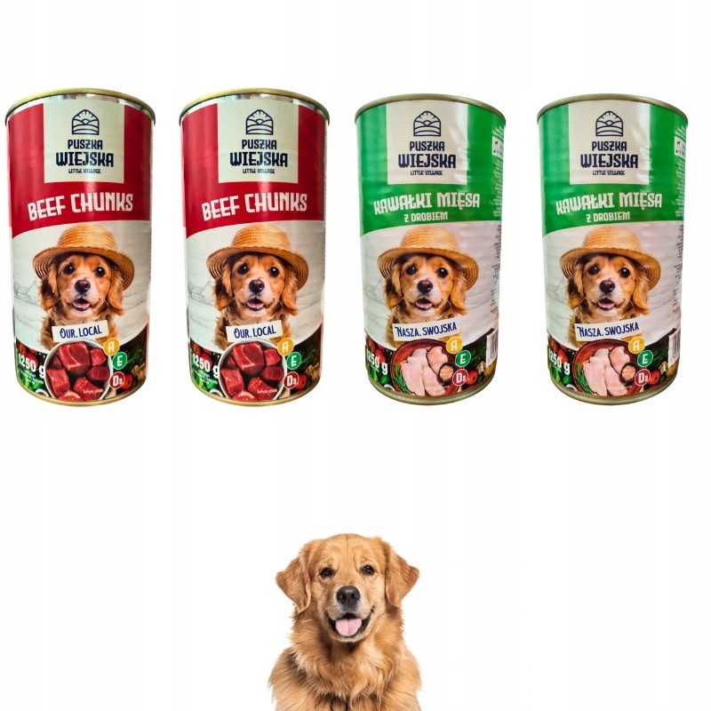 Puszka Wiejska Mokra karma dla psa Mix smaków puszka 10x1250g