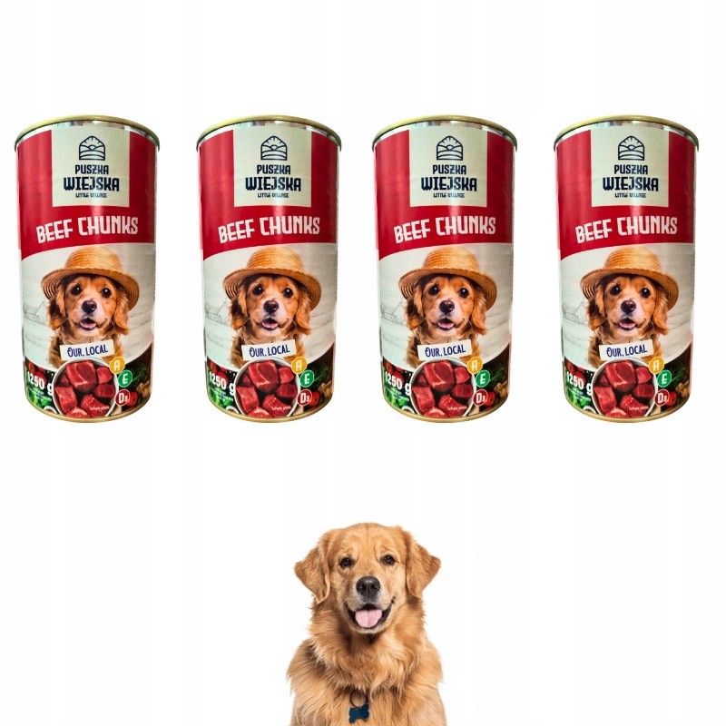 Puszka Wiejska Mokra karma dla psa wołowina puszka 20x1250g