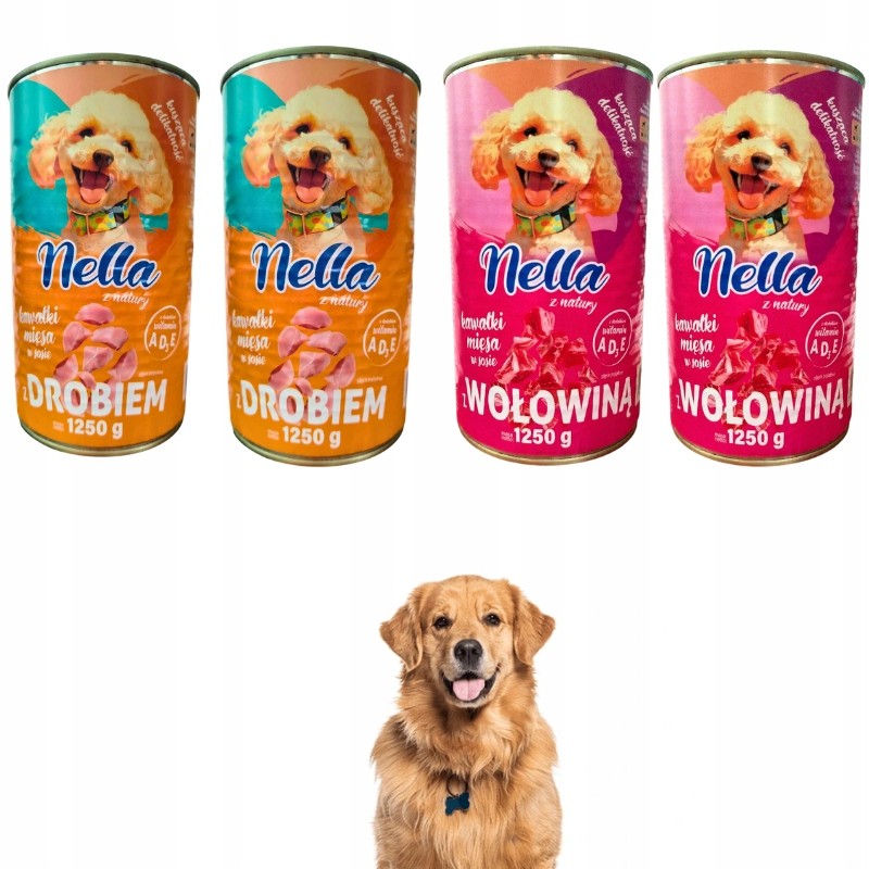 Nella Mokra karma dla psa mix smaków puszka 20x1250g