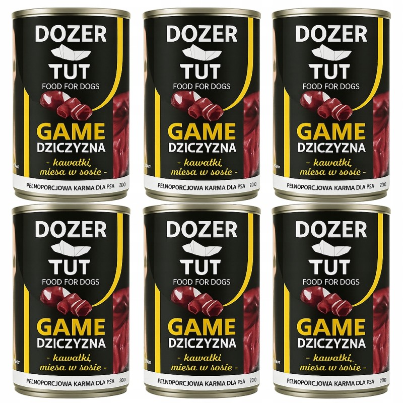 Dozer TUT 400g mokra karma dla psa bogata w dziczyznę 415g