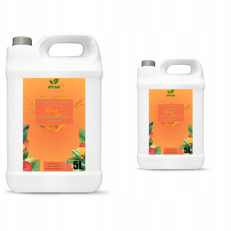 10L Płyn do Spryskiwaczy - MANGO - Letni Sprysk 2 x 5 litrów PREMIUM