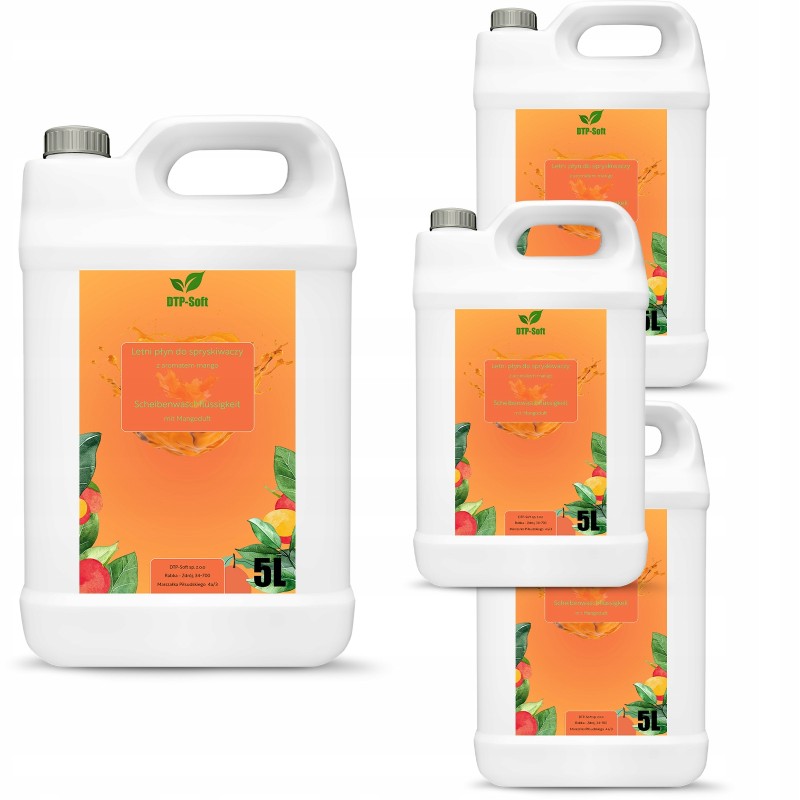 20L Płyn do Spryskiwaczy - MANGO - Letni Sprysk 4 x 5 litrów PREMIUM