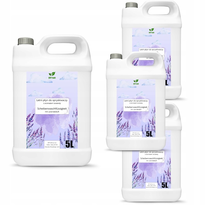 20L Płyn do Spryskiwaczy - LAWENDA -Letni Sprysk 4 x 5 litrów PREMIUM