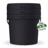 5x 3L Wiaderko Plastikowe wiadro z pokrywą ATEST spożywcze CZARNE