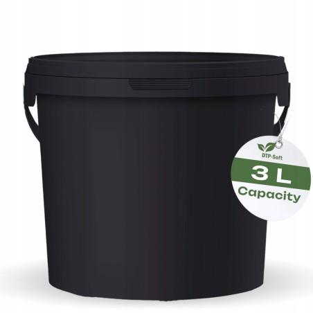 3L Wiaderko Plastikowe wiadro z pokrywą ATEST spożywcze CZARNE