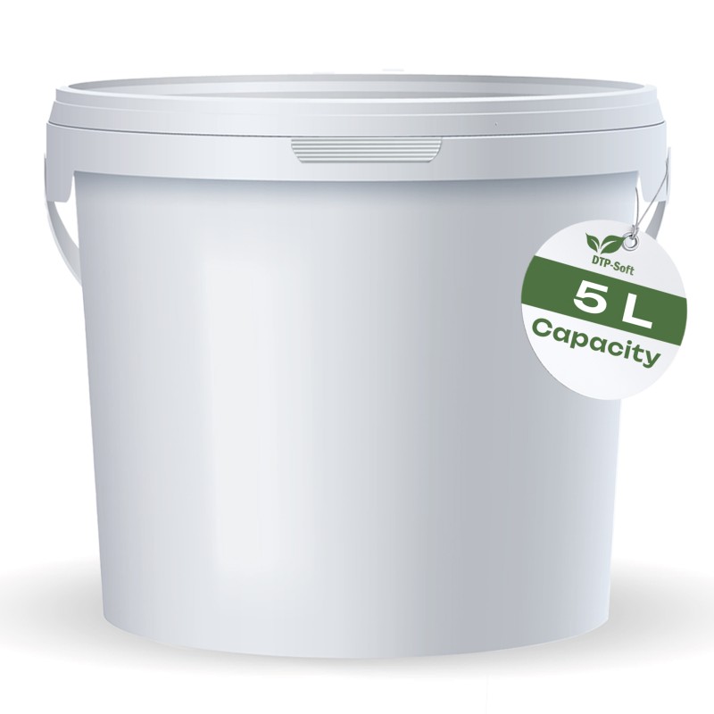 5L Wiaderko Plastikowe wiadro z pokrywą ATEST spożywcze BIAŁE